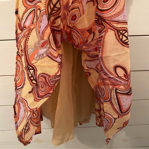 NEW A.L.C Luna Smocked Dress Nude Peach Multi 12 - Picture 13 of 16